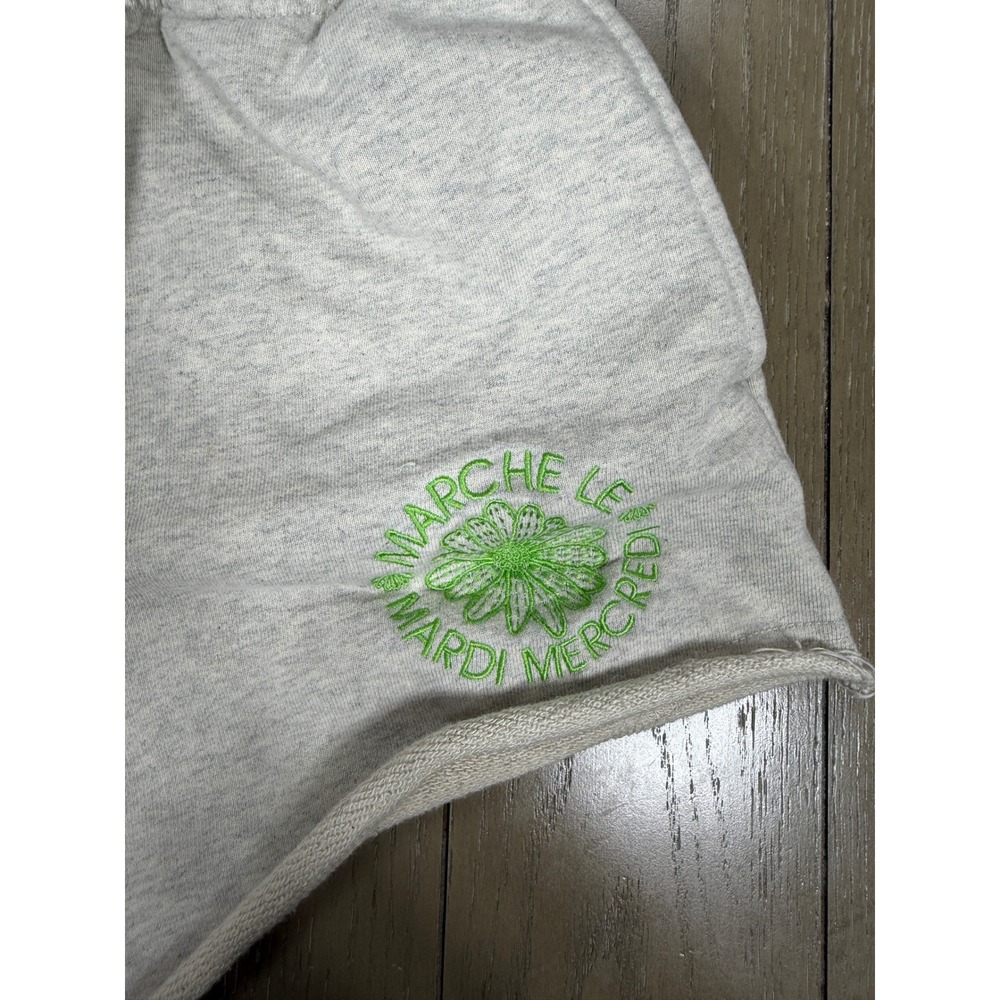 Mardi Mercredi Shorts Womens Small Gray Heather‎ Cotton French Terry Logo Sweat - Picture 4 of 14